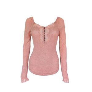 coquette fitted lace henley